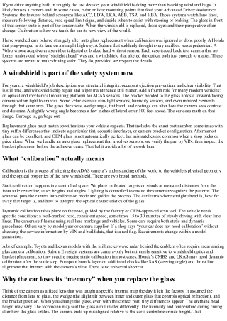 Windshield Calibration: Why It’s Crucial After Replacement