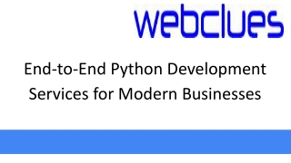 End-to-End Python Development Services for Modern Businesses