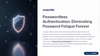 Passwordless Authentication Eliminating Password Fatigue Forever