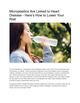 Microplastics Are Linked to Heart Disease - Here’s How to Lower Your Risk