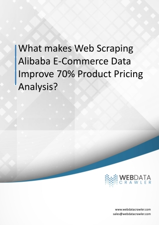 Market Analytics via Web Scraping Alibaba E-Commerce Data