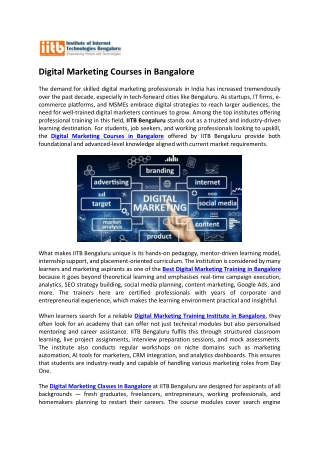 Digital Marketing Courses in Bangalore