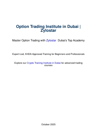 Option Trading Courses in Dubai UAE