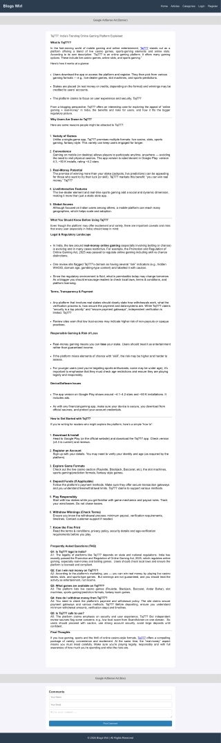 Taj777: India’s Trending Online Gaming Platform Explained