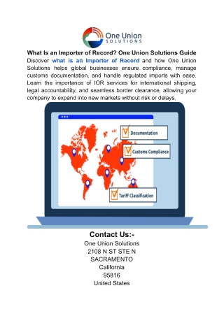 What Is an Importer of Record_ One Union Solutions Guide