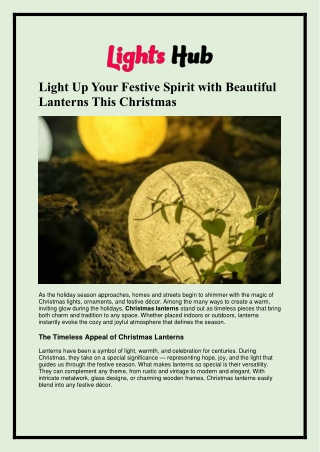 Light Up Your Festive Spirit with Beautiful Lanterns This Christmas