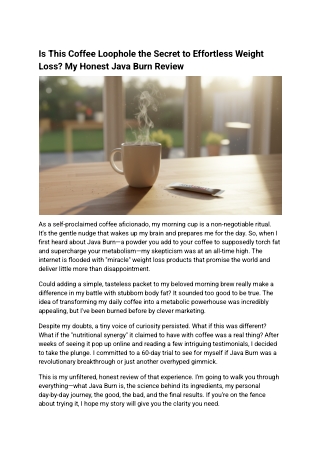 Java Burn Review: My Shocking 60-Day Coffee Trick Results