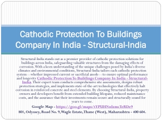 Cathodic Protection To Buildings Company In India - Structural-India
