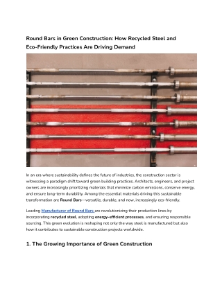 Round Bars in Green Construction_ How Recycled Steel and Eco-Friendly Practices Are Driving Demand