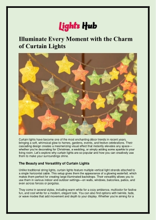 Illuminate Every Moment with the Charm of Curtain Lights