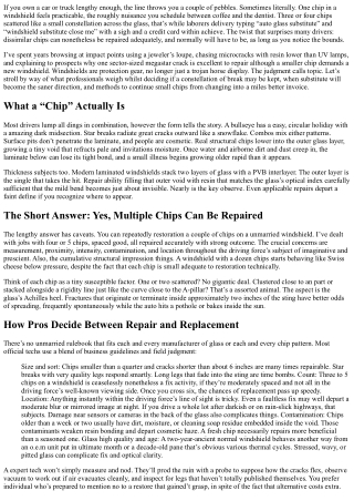 Windshield Repair: When Multiple Chips Can Still Be Saved