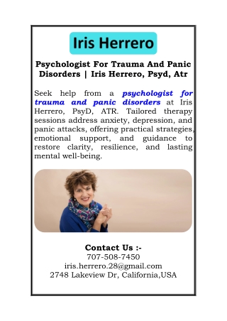 Psychologist For Trauma And Panic Disorders Iris Herrero, Psyd,Atr