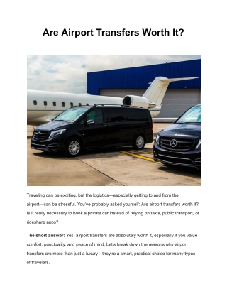 Are Airport Transfers Worth It_