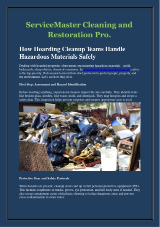 How Hoarding Cleanup Teams Handle Hazardous Materials Safely