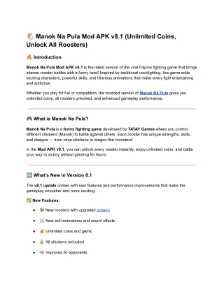 benefit of manok Na Pula