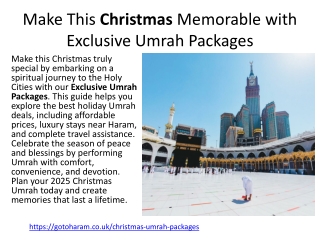 Make This Christmas Memorable with Exclusive Umrah Packages