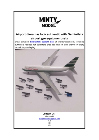 Airport dioramas look authentic with GeminiJets airport gse equipment sets