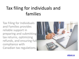 Tax filing for individuals and families