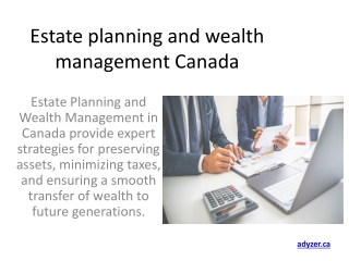 Estate planning and wealth management Canada