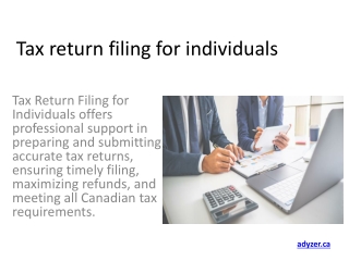 Tax return filing for individuals