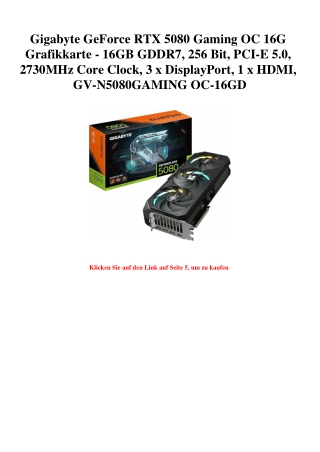 1193 Gigabyte GeForce RTX 5080 Gaming OC 16G Grafikkarte - 16GB GDDR7  256 Bit  PCI-E 5.0  2730MHz Core