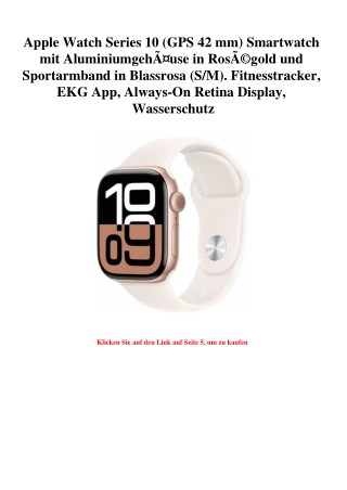 7643 Apple Watch Series 10  GPS 42 mm  Smartwatch mit AluminiumgehÃƒÂ¤use in RosÃƒÂ©gold und Sportarmban
