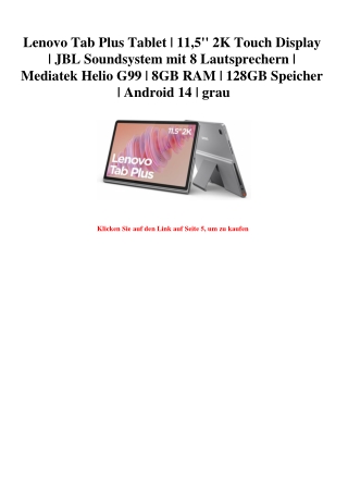 2703 Lenovo Tab Plus Tablet   11 5'' 2K Touch Display   JBL Soundsystem mit 8 Lautsprechern   Mediatek H