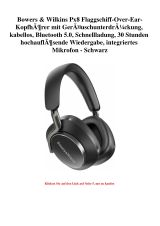 6124 Bowers   Wilkins Px8 Flaggschiff-Over-Ear-KopfhÃƒÂ¶rer mit GerÃƒÂ¤uschunterdrÃƒÂ¼ckung  kabellos  B