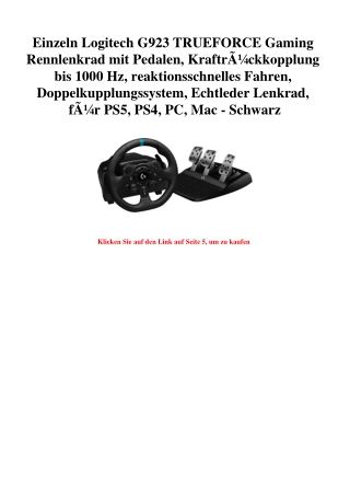 3246 Einzeln Logitech G923 TRUEFORCE Gaming Rennlenkrad mit Pedalen  KraftrÃƒÂ¼ckkopplung bis 1000 Hz  r