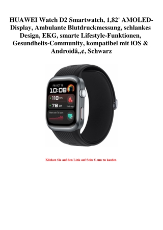 0095 HUAWEI Watch D2 Smartwatch  1 82' AMOLED-Display  Ambulante Blutdruckmessung  schlankes Design  EKG