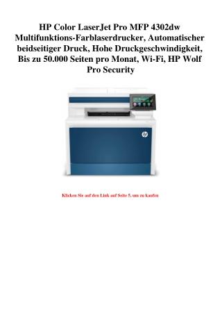 4182 HP Color LaserJet Pro MFP 4302dw Multifunktions-Farblaserdrucker  Automatischer beidseitiger Druck