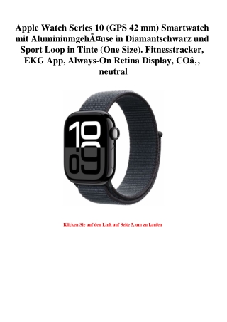 8994 Apple Watch Series 10  GPS 42 mm  Smartwatch mit AluminiumgehÃƒÂ¤use in Diamantschwarz und Sport Lo