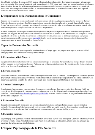 Des Présentoirs qui Racontent : La Narration par la PLV au Point de Vente
