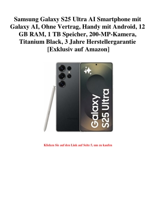 6040 Samsung Galaxy S25 Ultra AI Smartphone mit Galaxy AI  Ohne Vertrag  Handy mit Android  12 GB RAM  1