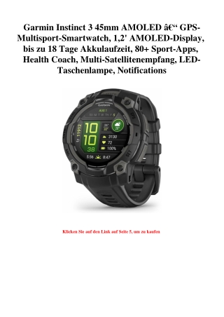 4894 Garmin Instinct 3 45mm AMOLED Ã¢Â€Â“ GPS-Multisport-Smartwatch  1 2' AMOLED-Display  bis zu 18 Tage