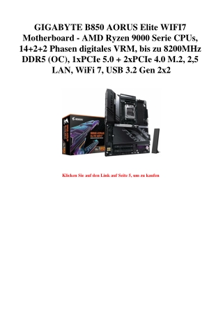 4938 GIGABYTE B850 AORUS Elite WIFI7 Motherboard - AMD Ryzen 9000 Serie CPUs  14 2 2 Phasen digitales VR