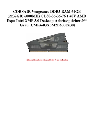 8251 CORSAIR Vengeance DDR5 RAM 64GB  2x32GB  6000MHz CL30-36-36-76 1.40V AMD Expo Intel XMP 3.0 Desktop