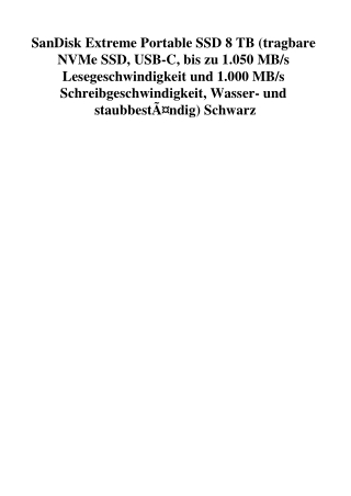 8056 SanDisk Extreme Portable SSD 8 TB  tragbare NVMe SSD  USB-C  bis zu 1.050 MB s Lesegeschwindigkeit