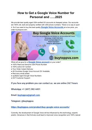 How to Get a Google Voice Number for Personal and ......2025
