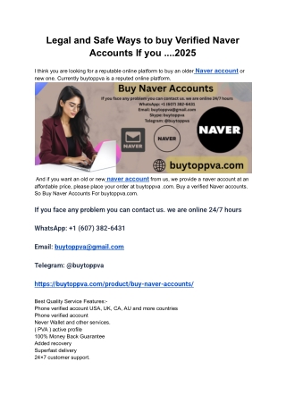 Legal and Safe Ways to buy Verified Naver Accounts If you ....2025