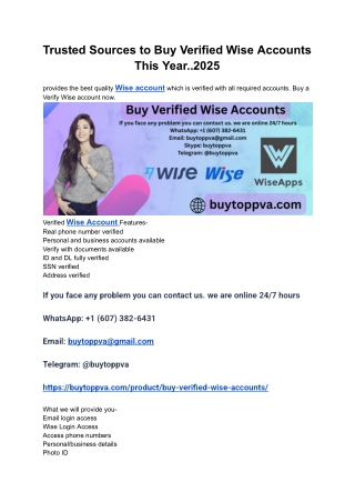 Trusted Sources to Buy Verified Wise Accounts This Year..2025