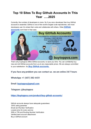 Top 10 Sites To Buy Github Accounts In This Year  .....2025