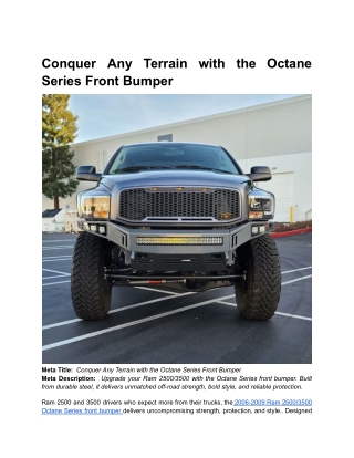 BLOG 1 _ Month 11 _  Conquer Any Terrain with the Octane Series Front Bumper