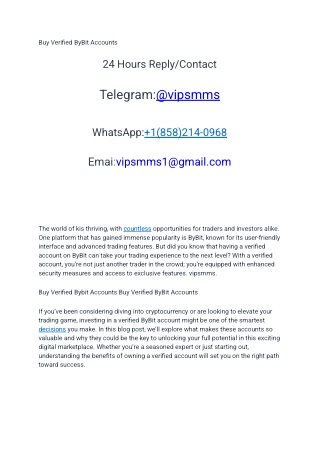 Buy Verified ByBit Accounts vipsmms 2025