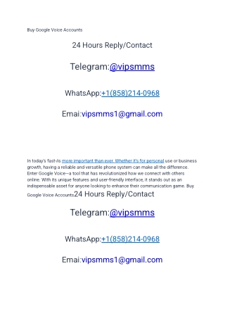 Buy Google Voice Accounts