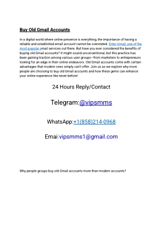 best Buy Old Gmail Accounts vipsmms 2025