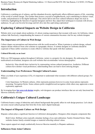 Checking Out Cultural Influences on Site Design in California