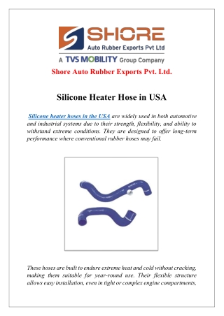 Silicone Heater Hose in USA