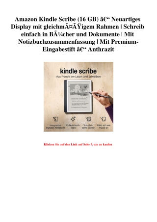 4656 Amazon Kindle Scribe  16 GB  Ã¢Â€Â“ Neuartiges Display mit gleichmÃƒÂ¤ÃƒÂŸigem Rahmen   Schreib ein