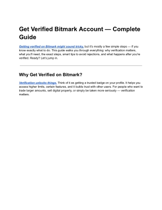 Get Verified Bitmark Account